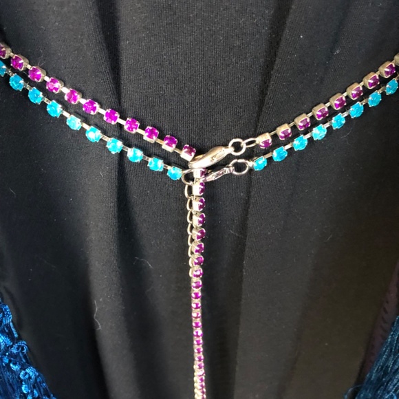 Purple and Turquoise Blue Rhinestone Belts Crystal GUC - Picture 4 of 8